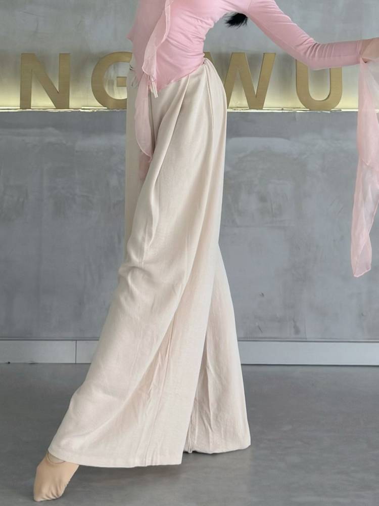 Classical dance elegant wide leg pants loose modern dance pants Chinese dance exercise pants adult 2024 new dance pants