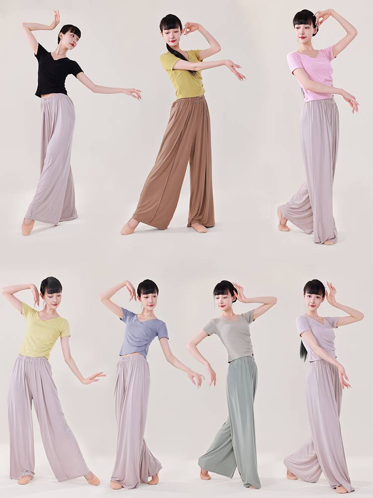 3208 dance service female modern practice body performance Chinese classical dancing summer new short -sleeved adult top