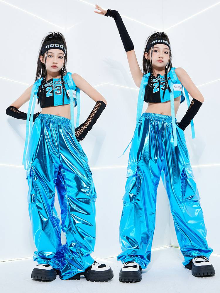 Children's hip -hop performances are loose and loose modern dance exercises adult hip -hop set Hiphop jazz dance clothing