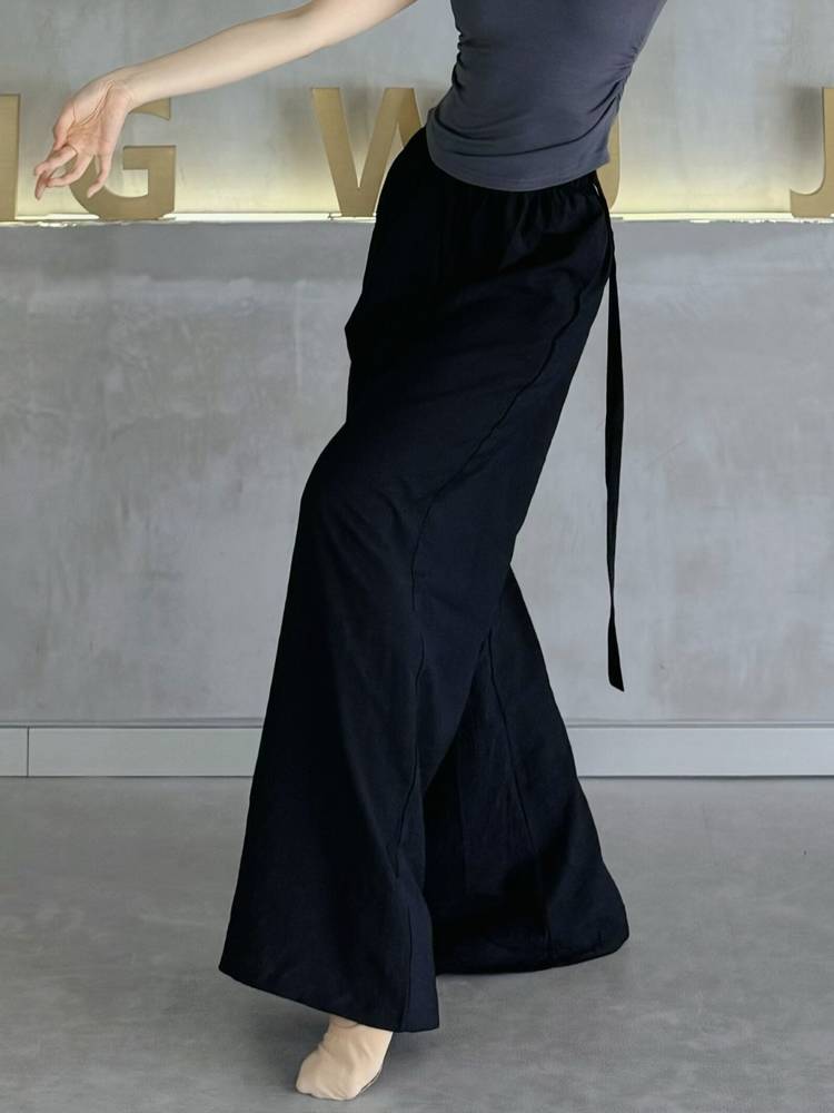 Modern dance pants in summer thin practice pants elegant leg pants loose dance pants classical dance straight pants men and women