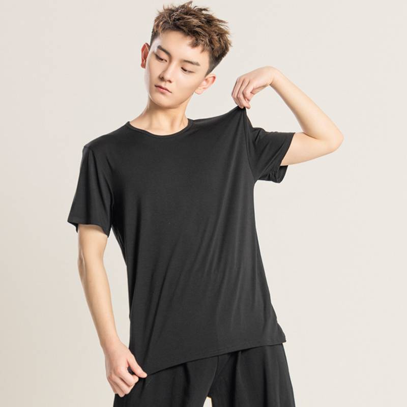 Modern dance exercise service male Modal short -sleeved top loose art test dance service square dance dance clothing base training suit