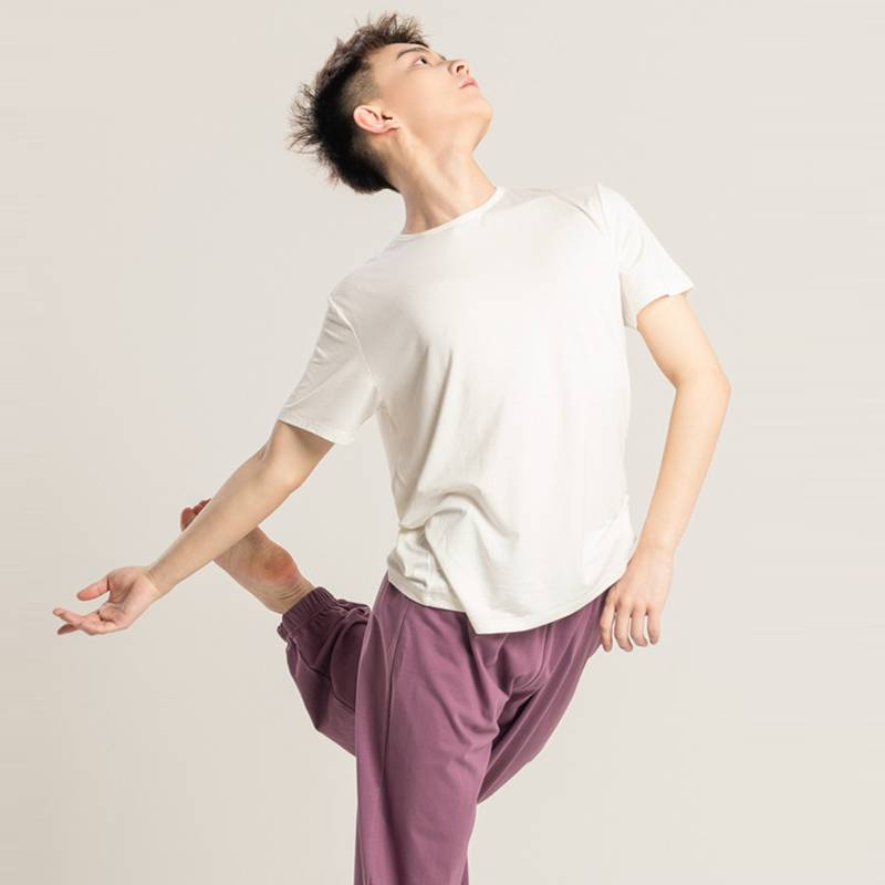Modern dance exercise service male Modal short -sleeved top loose art test dance service square dance dance clothing base training suit