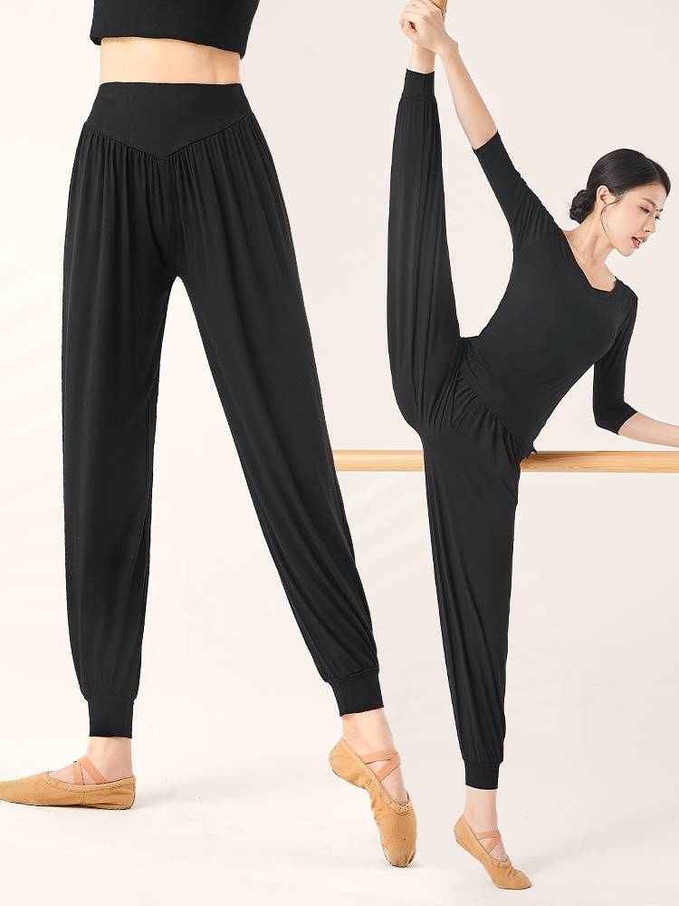 Dance practice clothing female lantern pants set dancing Modal modern dance shape loose wide -leg dance pants summer