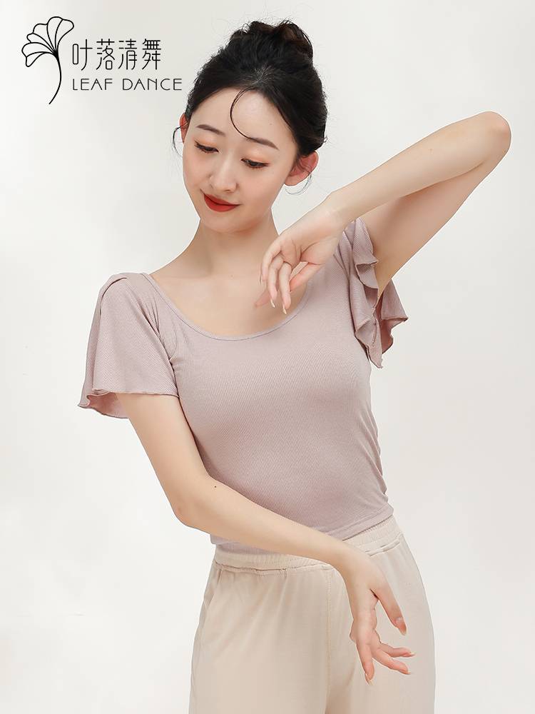 Ye Luoqing Dance Modern Dance Xiaofei Sleeve Dance Dance Drawing Dress Training Services Top Chinese Dance Short Sleeve Summer Summer Server