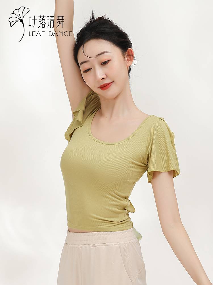 Ye Luoqing Dance Modern Dance Xiaofei Sleeve Dance Dance Drawing Dress Training Services Top Chinese Dance Short Sleeve Summer Summer Server
