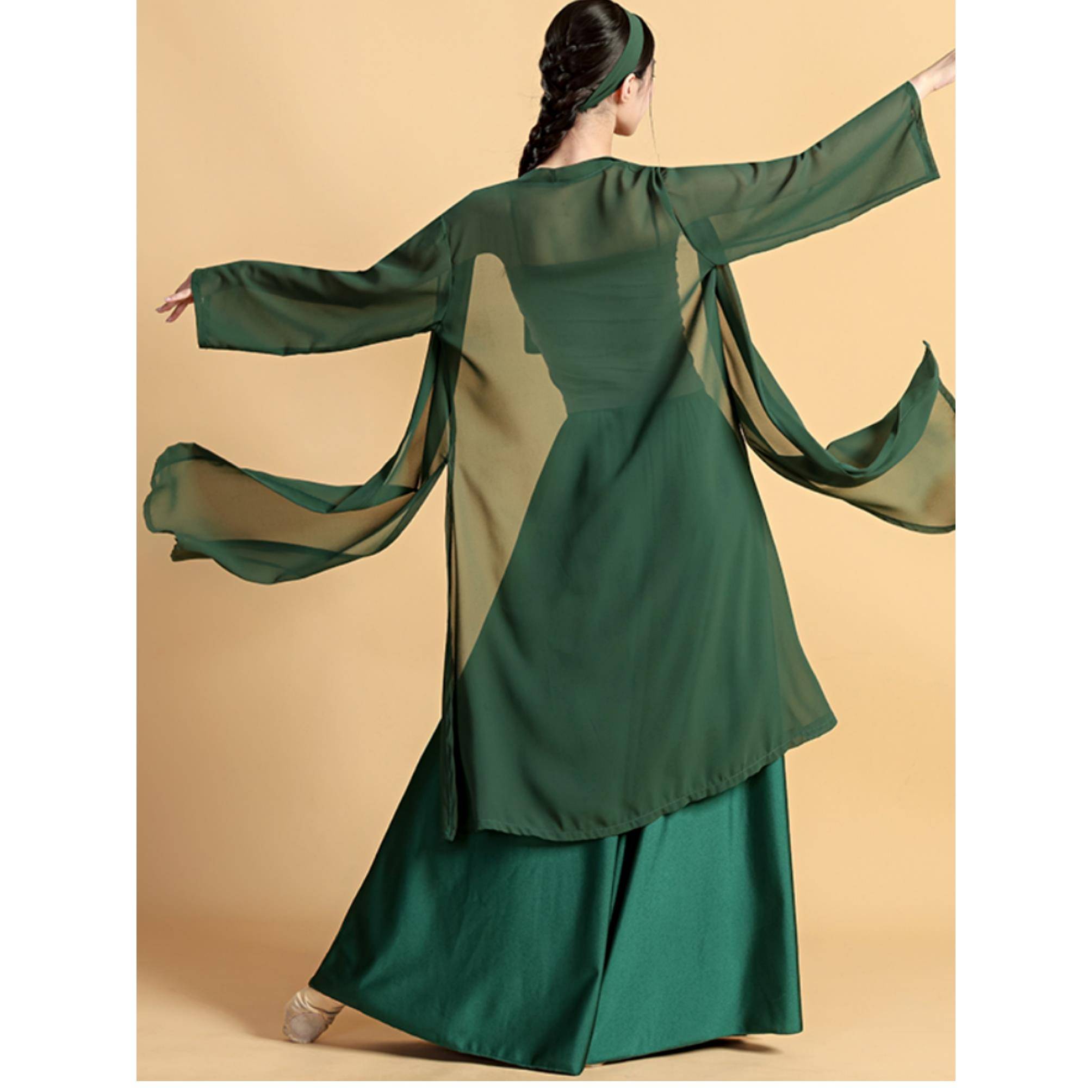 Chinese style female classical dance jazz jazz dance retro cardigan loose modern dance exercise skills ancient style wide leg pants