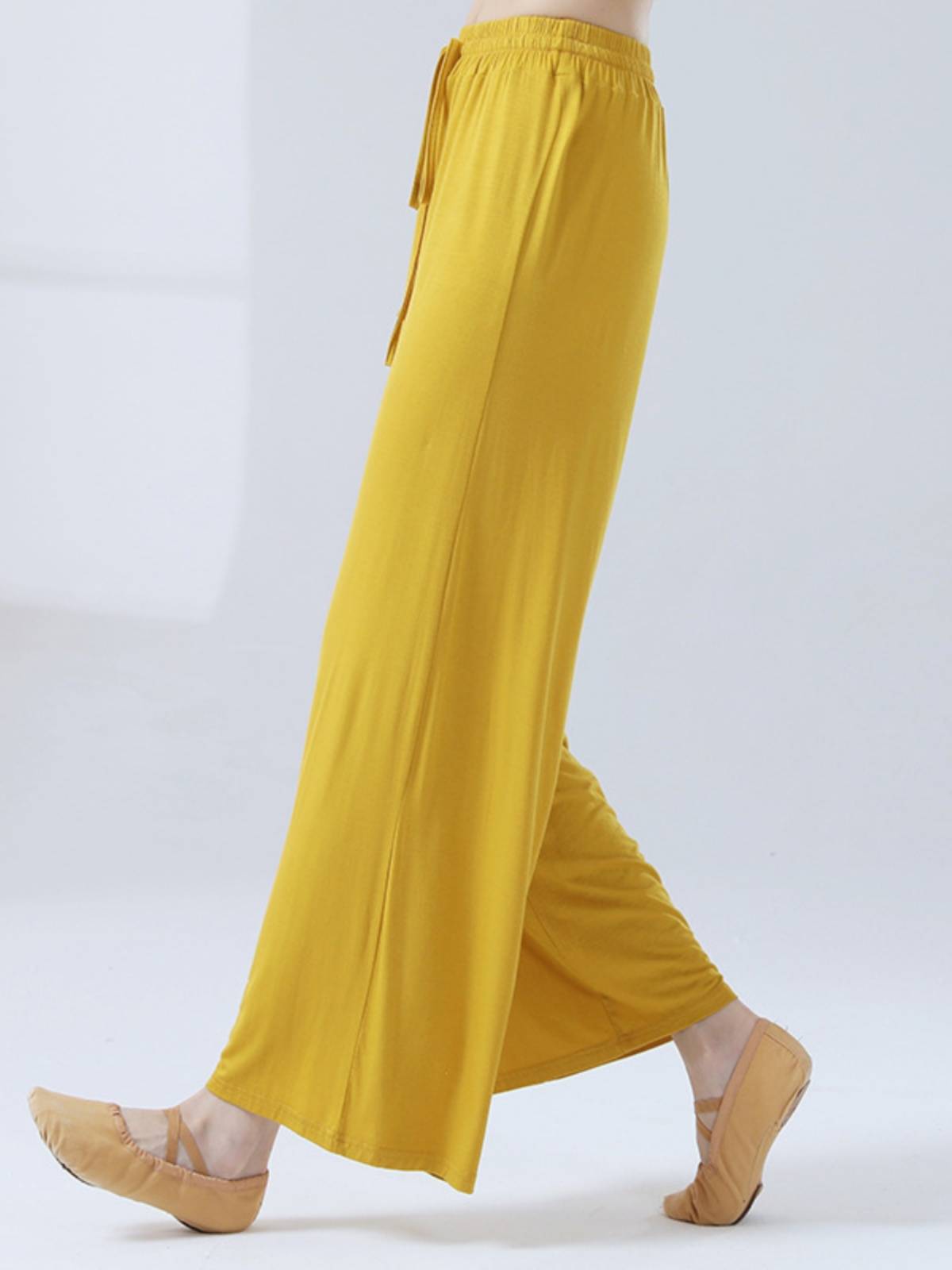 Modale's broad-legged high-legged, straight-skinned, modern-skinned dance pants