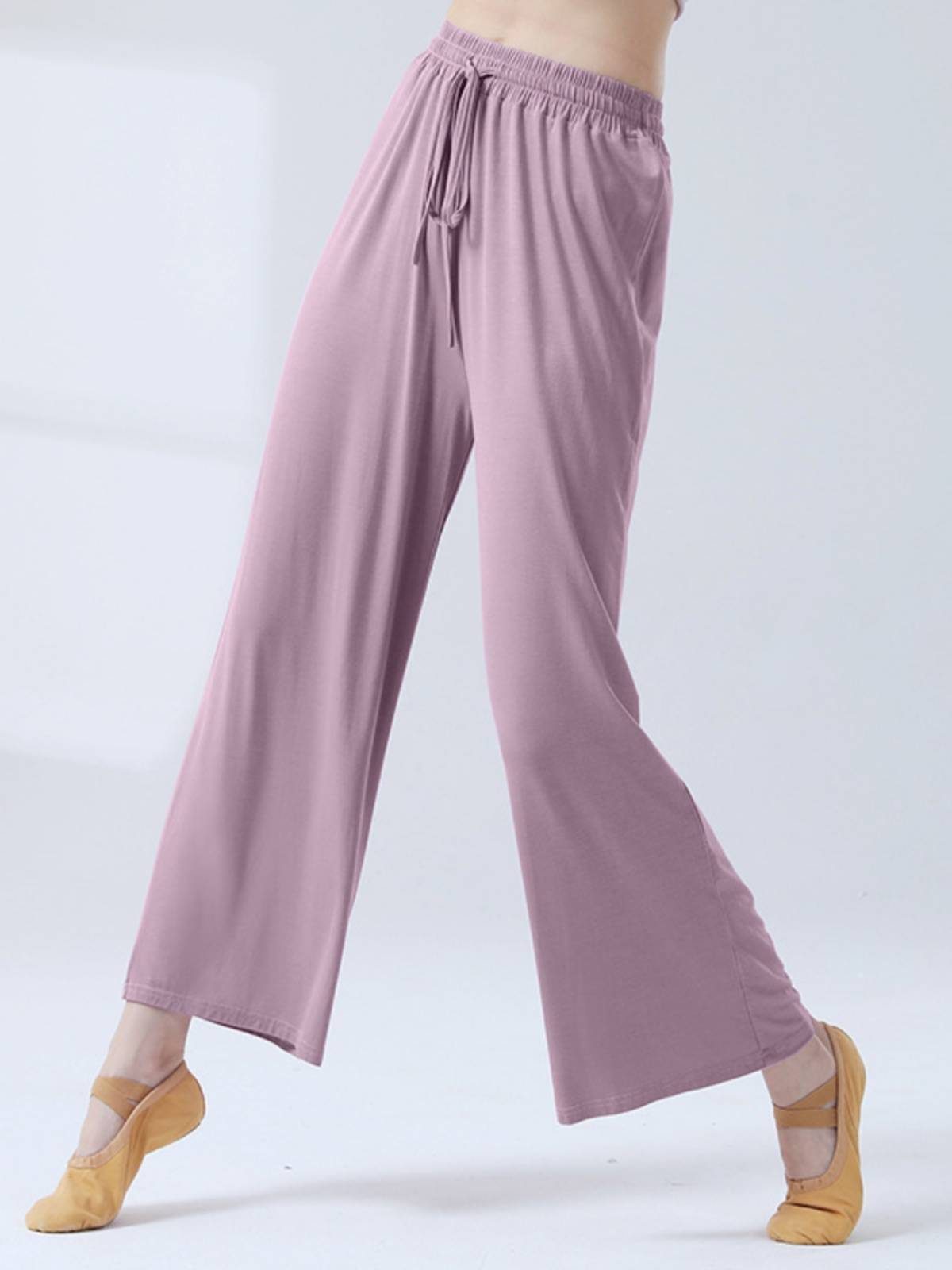 Modale's broad-legged high-legged, straight-skinned, modern-skinned dance pants