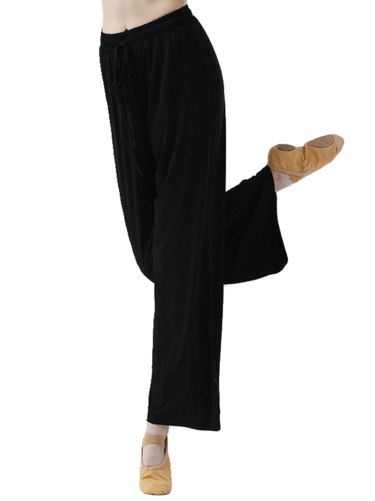 Modale's broad-legged high-legged, straight-skinned, modern-skinned dance pants