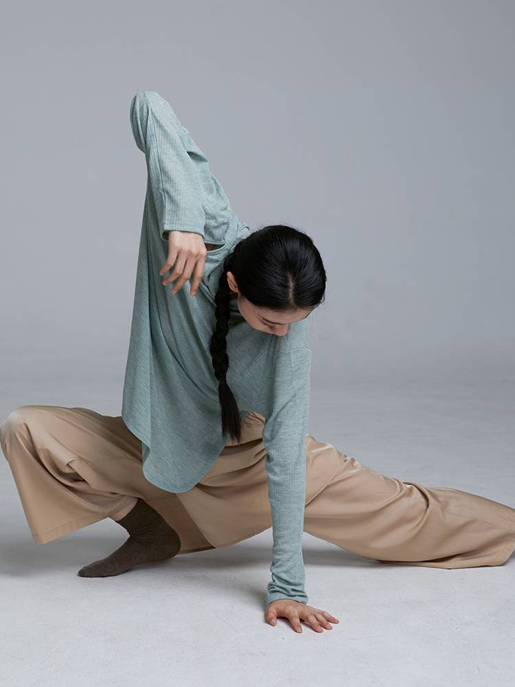 Gorgeous show dance jersey Classical dance, elegant top, female long -sleeved modern dance exercise Chinese dance body