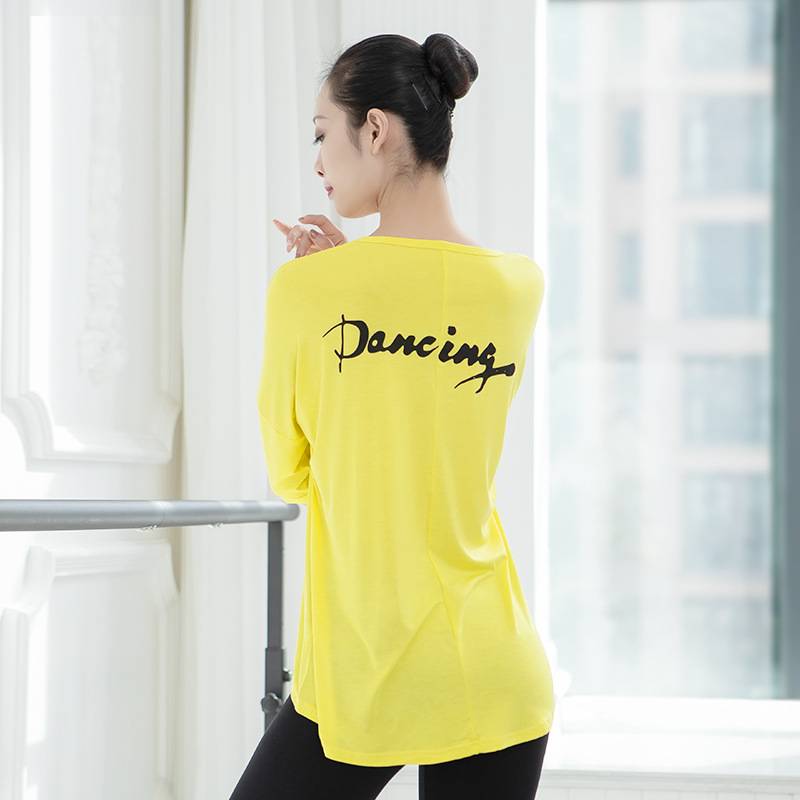 Modern dance exercise service female loose dance top dance word Modal T -shirt classical square dance dance performance service
