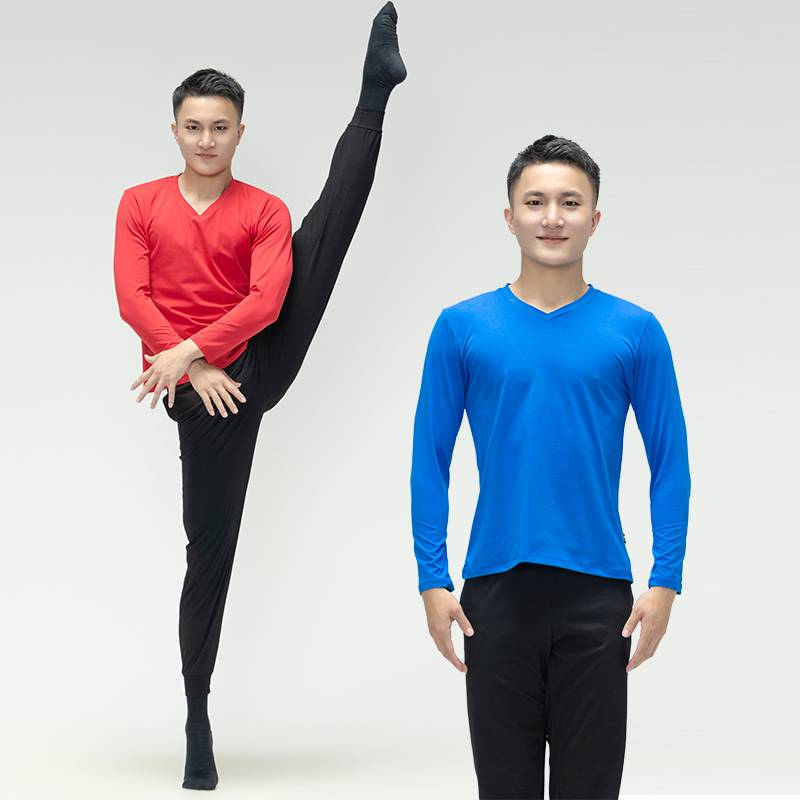 Dance art test -shaped sportswear men's practice, dressed, cotton slim modern dance classical dance students training dance set
