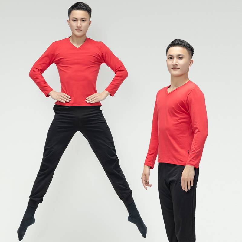 Dance art test -shaped sportswear men's practice, dressed, cotton slim modern dance classical dance students training dance set