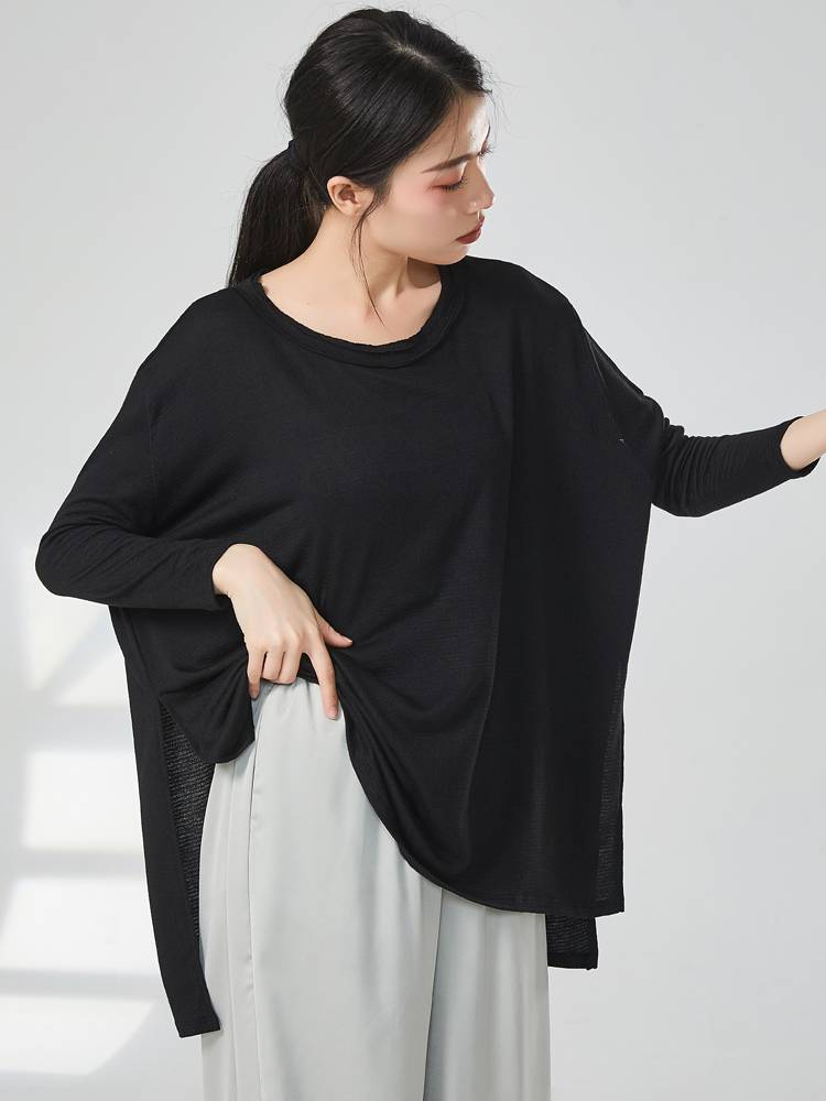 New Modern Dance Practice Clothing Lazy Loose Temperature Bat Sleeve Dance Top Classical Dance Men and Women Same Clothing
