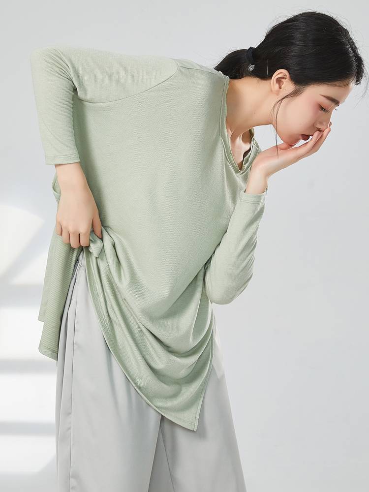 New Modern Dance Practice Clothing Lazy Loose Temperature Bat Sleeve Dance Top Classical Dance Men and Women Same Clothing