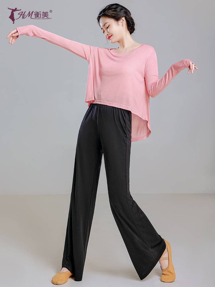 Dance practice clothing Female loose thin breathable blouse long -sleeved long sleeves reflect the classical Chinese performance of the dance