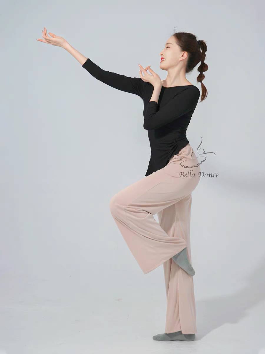 Classical dance dance pants modern dance exercise pants straight pants adult female elegant wide leg pants copper ammonia trousers
