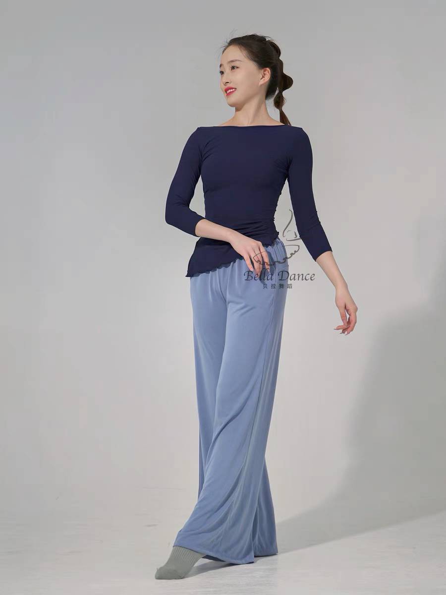Classical dance dance pants modern dance exercise pants straight pants adult female elegant wide leg pants copper ammonia trousers