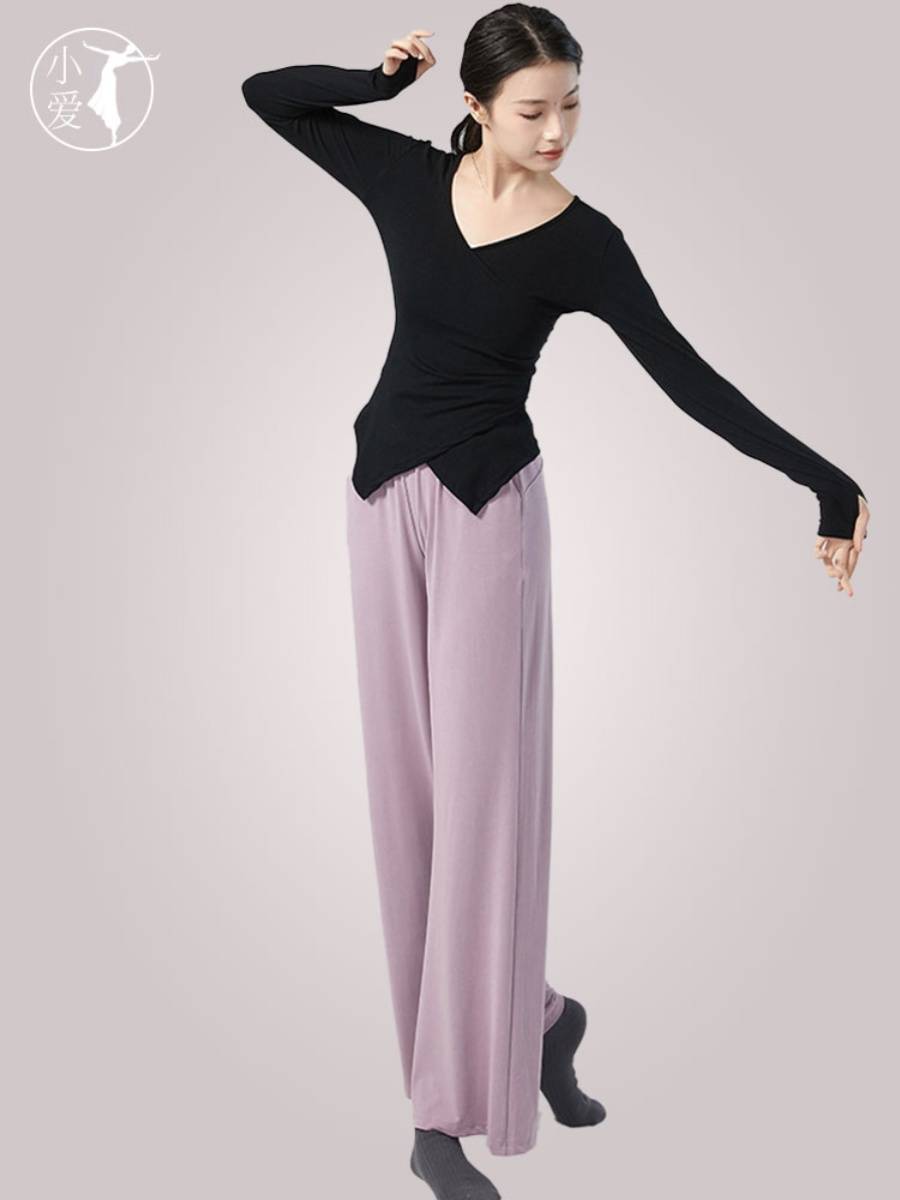 Extended Modern Dance Four Seasons Copper Copper Pants Pants Pants Pants Purple Gray Gray Relatively Legs Long Relief Hip Line
