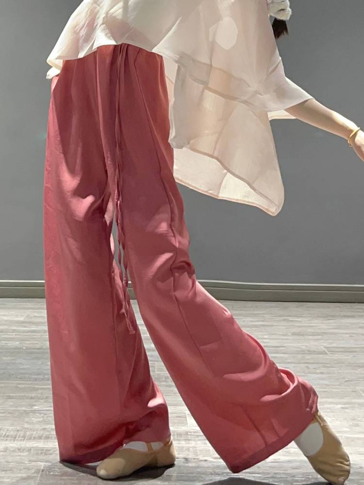 Classical dance pants children's new modern dance high -waist straight pants, loose, elegant wide leg pants dance practice pants