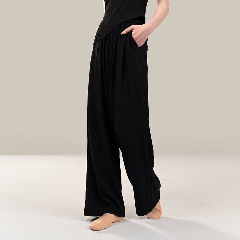 Modern dance exercise service summer 2024 new loose straight -legged wide -leg pants Chinese dance clothing shape female dance pants
