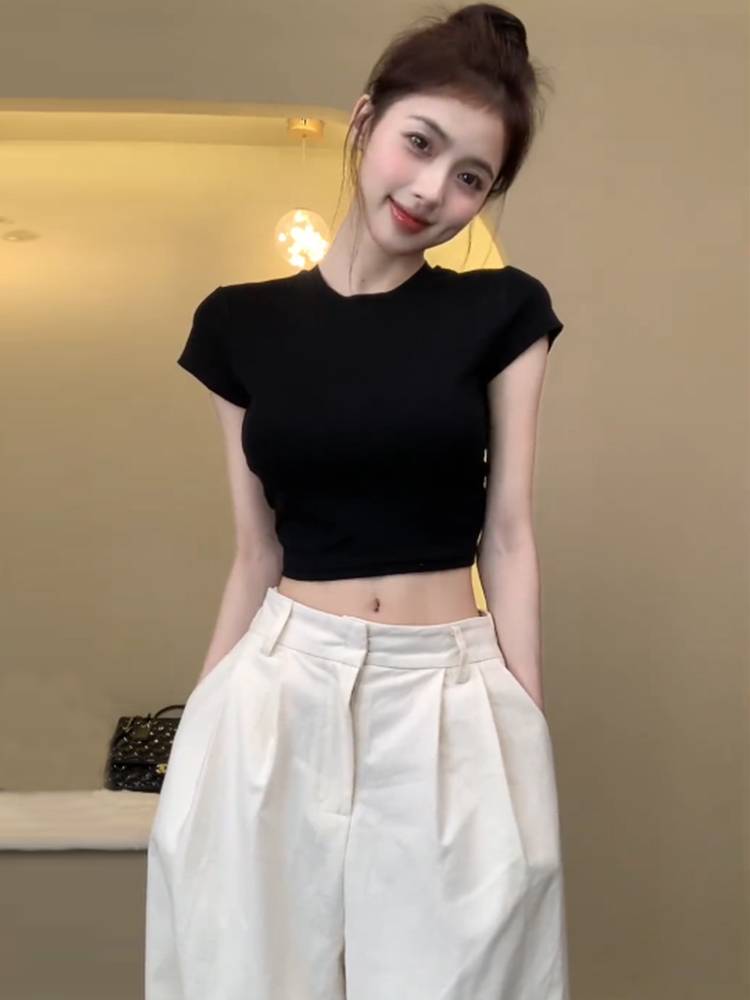 Dance practice service female drawing rope is thin modern dance shape jacket back hollow Chinese classical dance training clothing