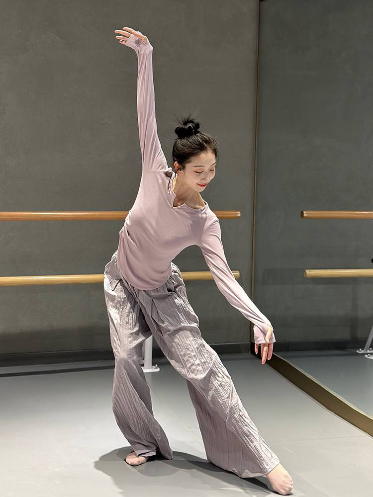 Slim sleeve -sleeved student dance dance service female classical dance modern dance Chinese dance exercise body training yoga clothing