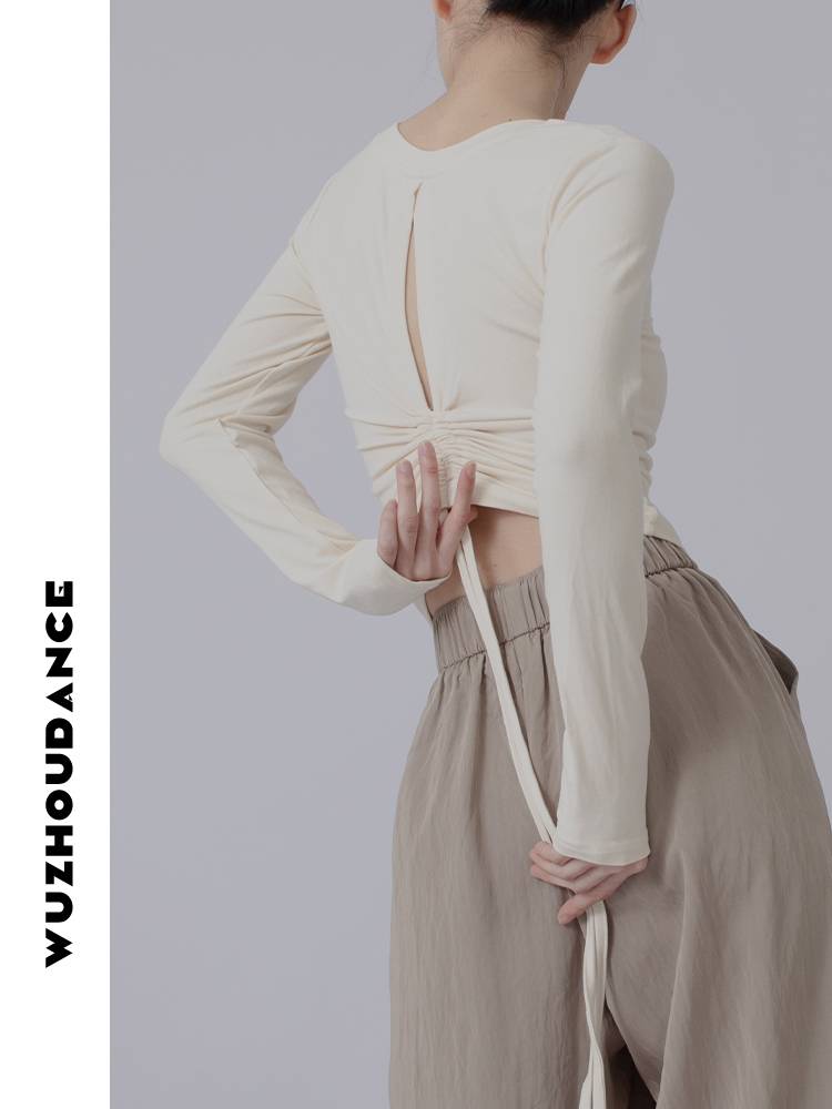Dancezhou Danus Ballet Dance exercises Modern dance design sense pumping tape waist fold professional advanced dancers top