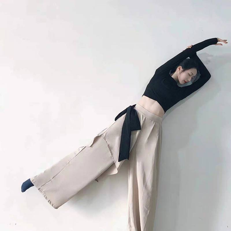Modern dance exercise service Chinese classical dance top clothes are elegant and loose, elegant wide leg pants jazz dance performance