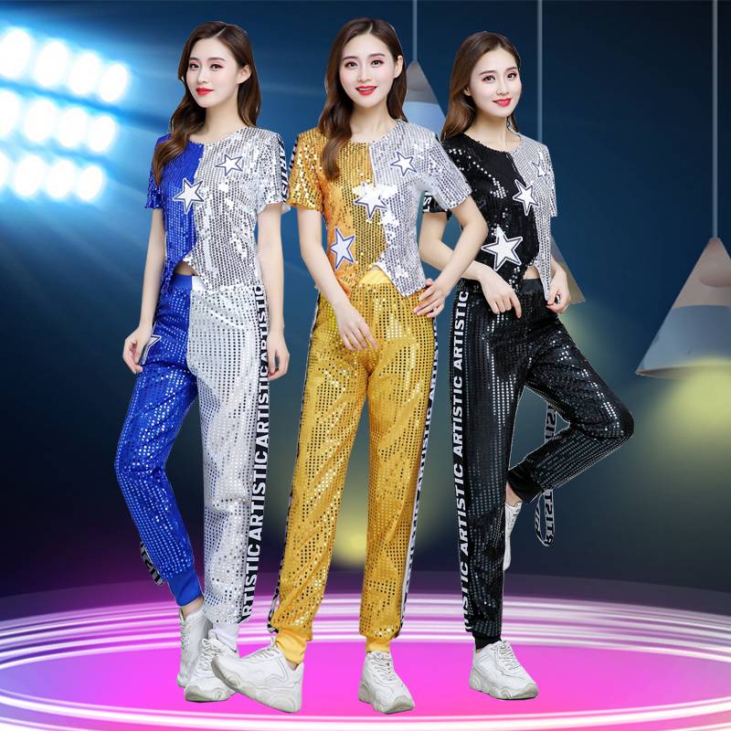 New Jazz Dance Performing Female Sevented Modern Dance Hip Hop DS La La Team Street Dance Student Performance Server Set