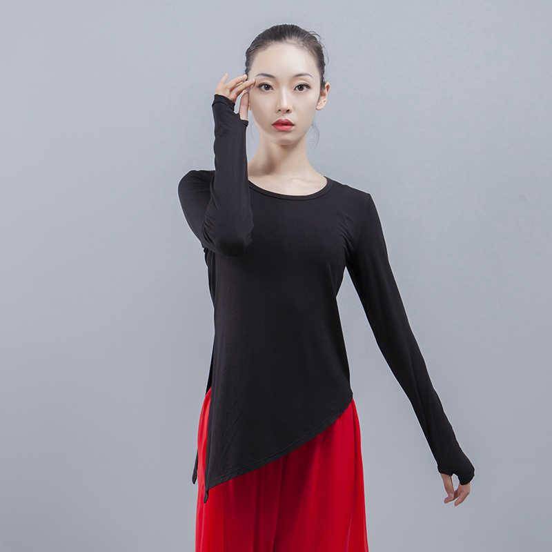 Autumn and summer dance practice service female adult Modal long -sleeved top jacket finger modern dance teacher dance suit