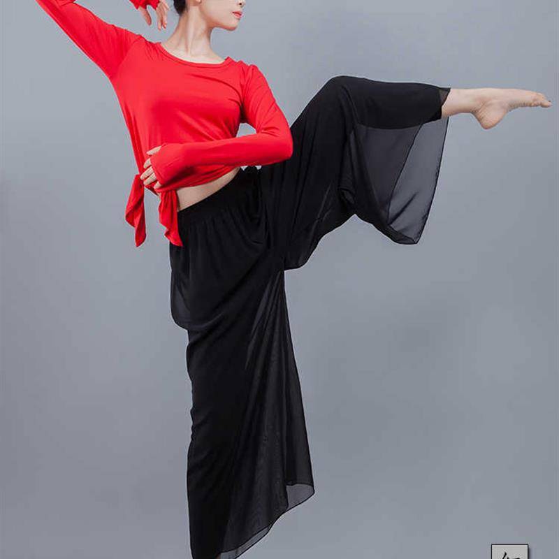 Autumn and summer dance practice service female adult Modal long -sleeved top jacket finger modern dance teacher dance suit