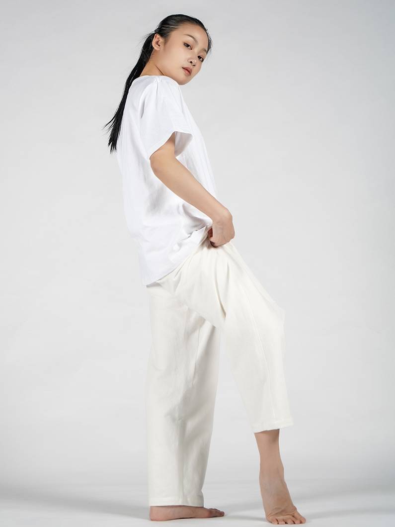 Put a th351 modern dance practice pants men's and women's same models of cotton loose dance nine -point straight -legged trousers