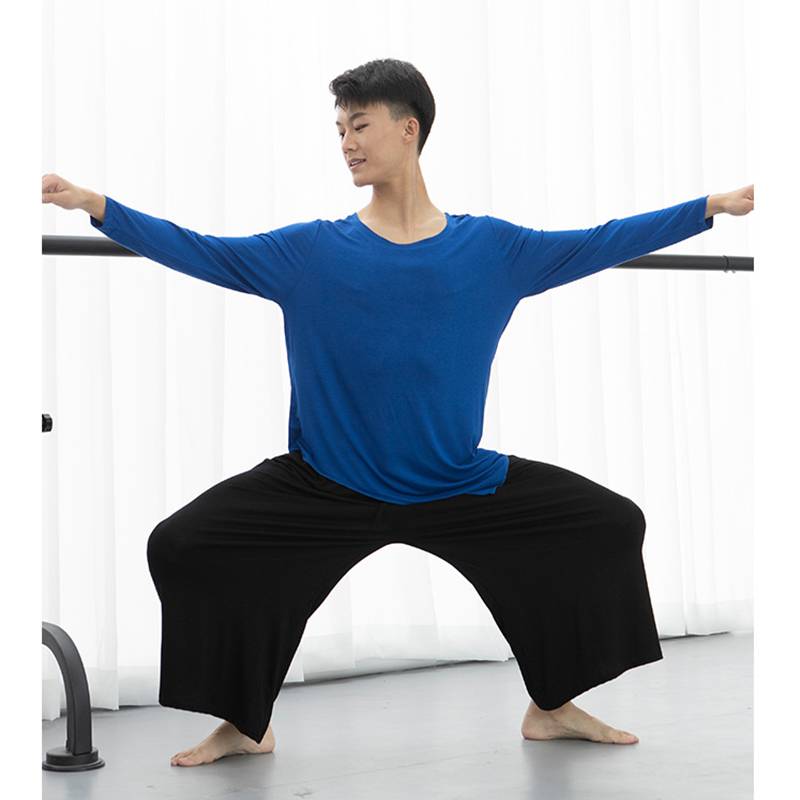Spot Dance Art Test Form Male Black Sleeve Loose Ballet Leeing Classical S Latin Modern Dance Practice