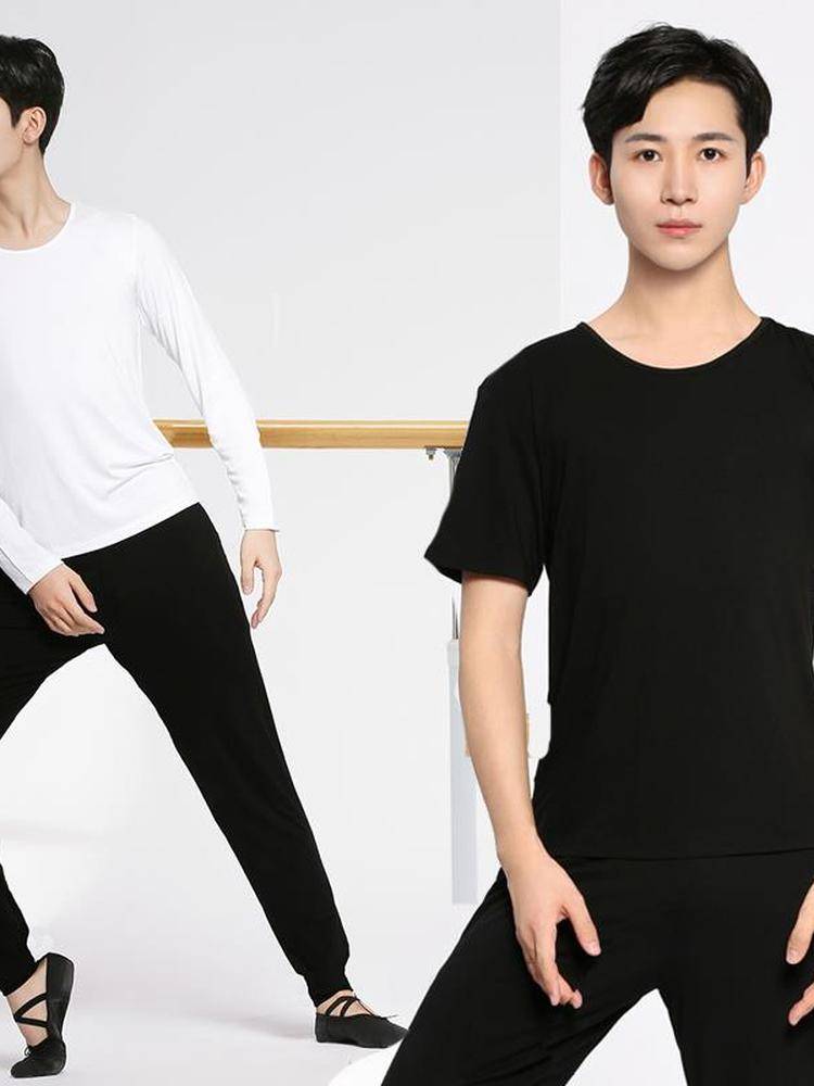Dance men's practice suit set art test -shaped sportswear Modal jacket loose modern dance student training service nation