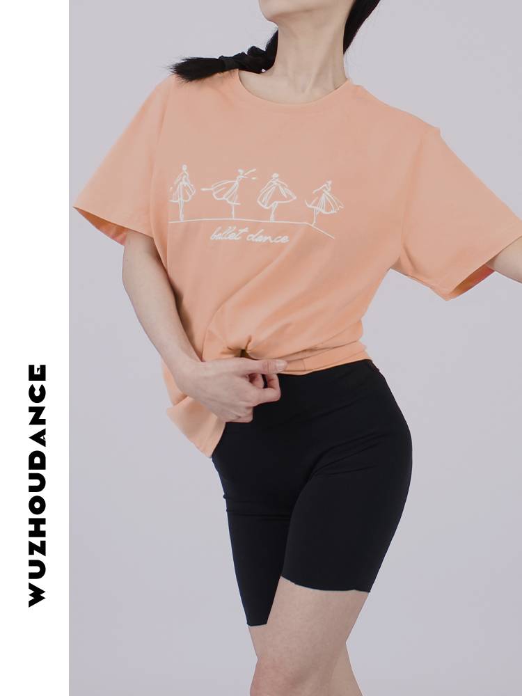 Dancezhou Danus summer new modern dance exercise top dance T -shirt ballet design high gram of high training