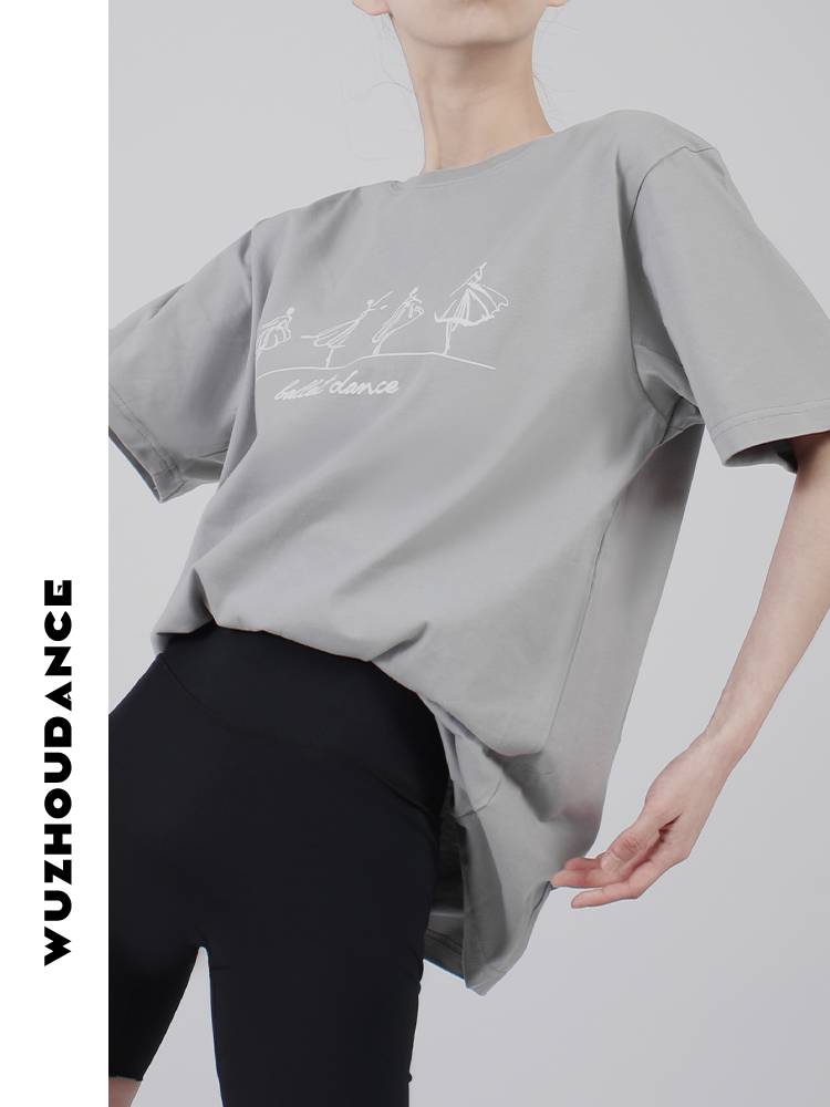 Dancezhou Danus summer new modern dance exercise top dance T -shirt ballet design high gram of high training