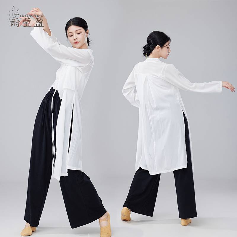 Classical dance dance long shirt modern dance elegant and versatile exercise clothing Chinese dance high -level sensor loose top