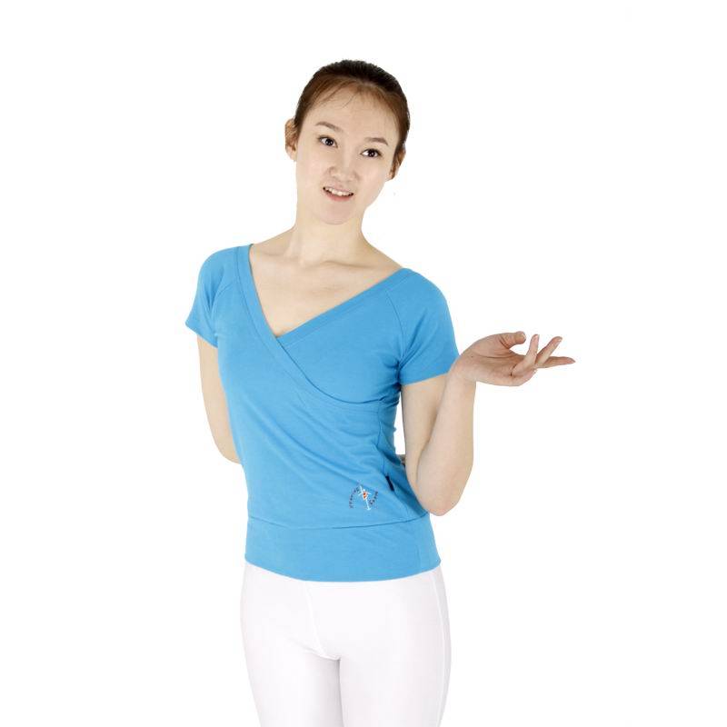 Red Dance Shoes Dance Services Female Xia Lian Gong Server Yoga Sports Half -Sleeve Jersey Modern Dance Square dance service BM12005