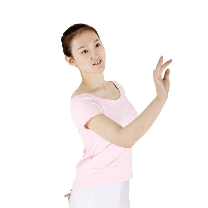 Red Dance Shoes Dance Services Female Xia Lian Gong Server Yoga Sports Half -Sleeve Jersey Modern Dance Square dance service BM12005