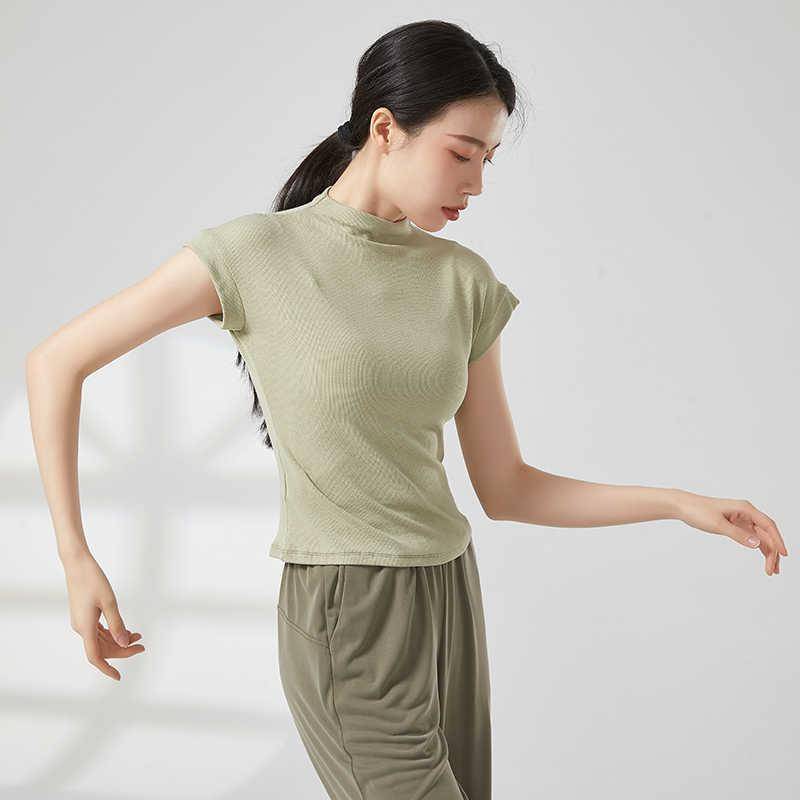 Modern dance pants dance pants female practice clothes, cotton, linen wide -leg pants Chinese dance short -sleeved adult summer dance clothing
