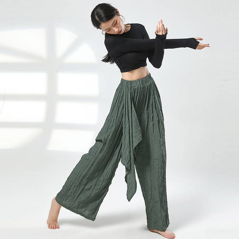 Spot Dance Pants Female Practice Classical Dance Classical Dance Wide Legs D Gauze Pants Chinese Modern Dance Clothing Pine Pants