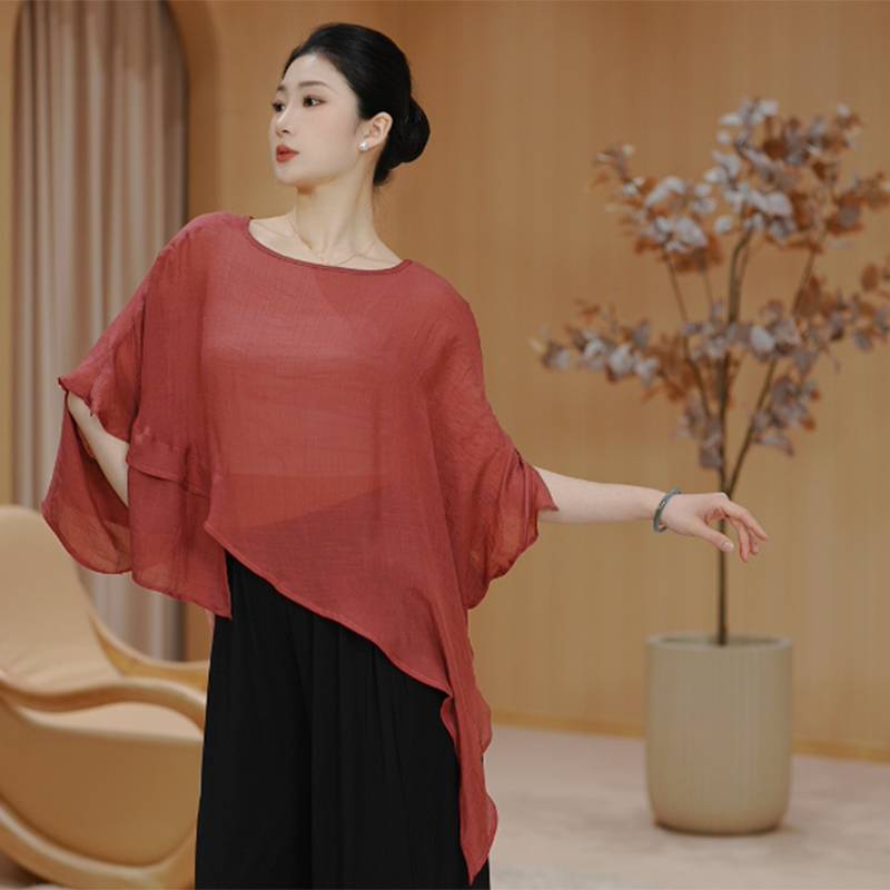 Modern dance clothing female summer short -sleeved tops loose and elegant Chinese classical cover can wear new models everyday