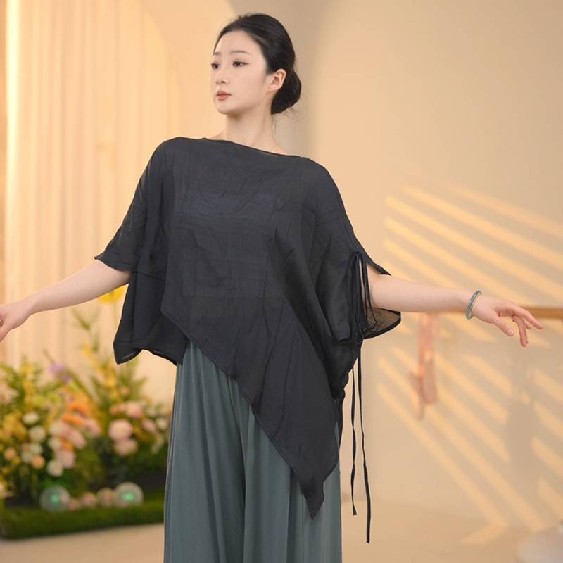 Modern dance clothing female summer short -sleeved tops loose and elegant Chinese classical cover can wear new models everyday