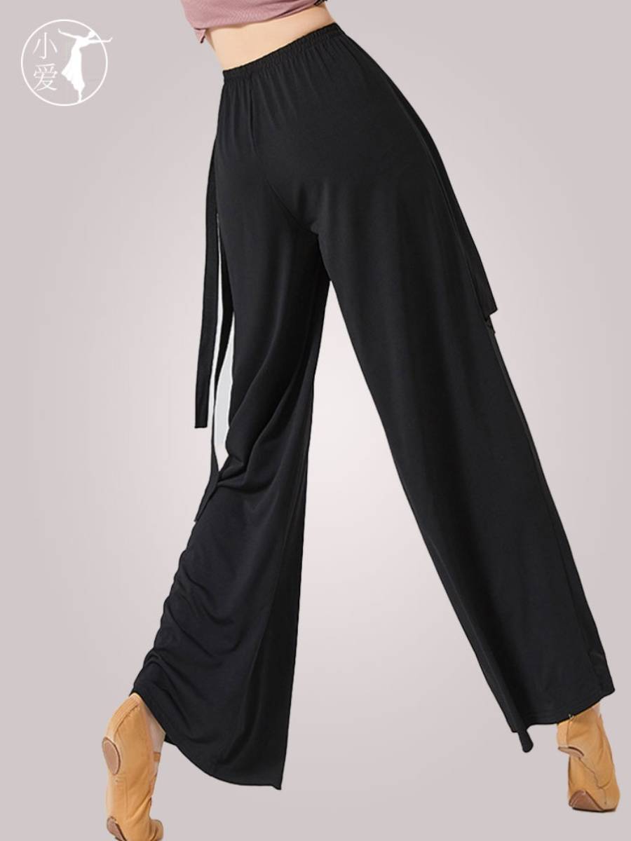 Spring and Summer Bing Ma Modern Dance Pine Pants Loose Wide -leg Pants Classical Driver Black Men and Women Dance Pants Examination