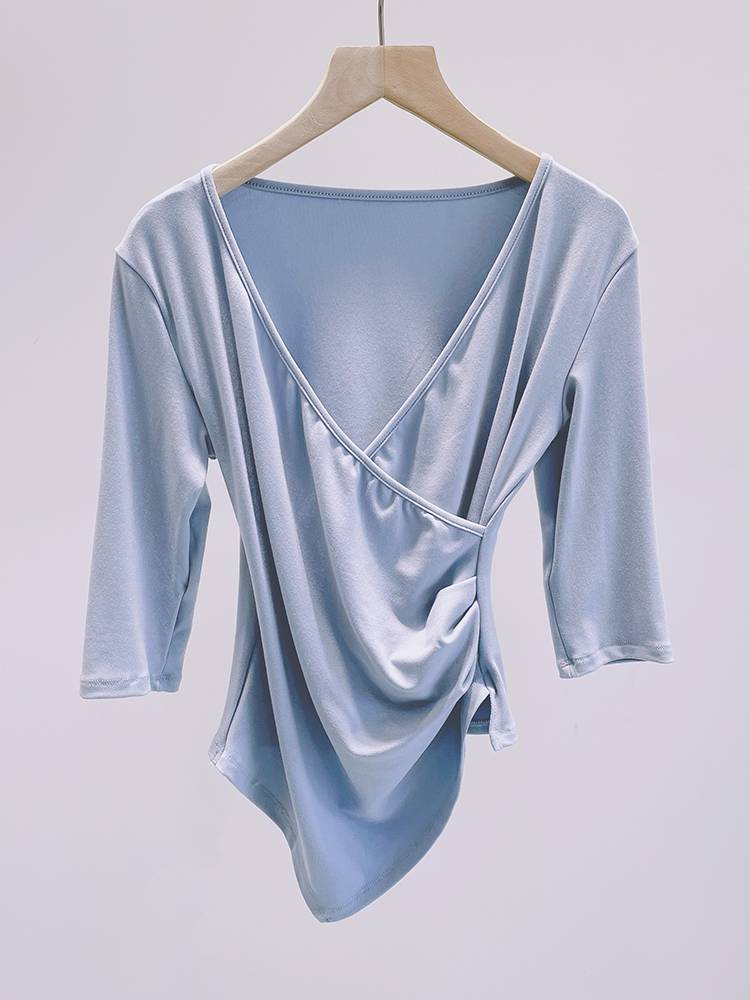 The new model is thin modern dance service classical dance Chinese dance body training service training service, short -sleeved dancing top