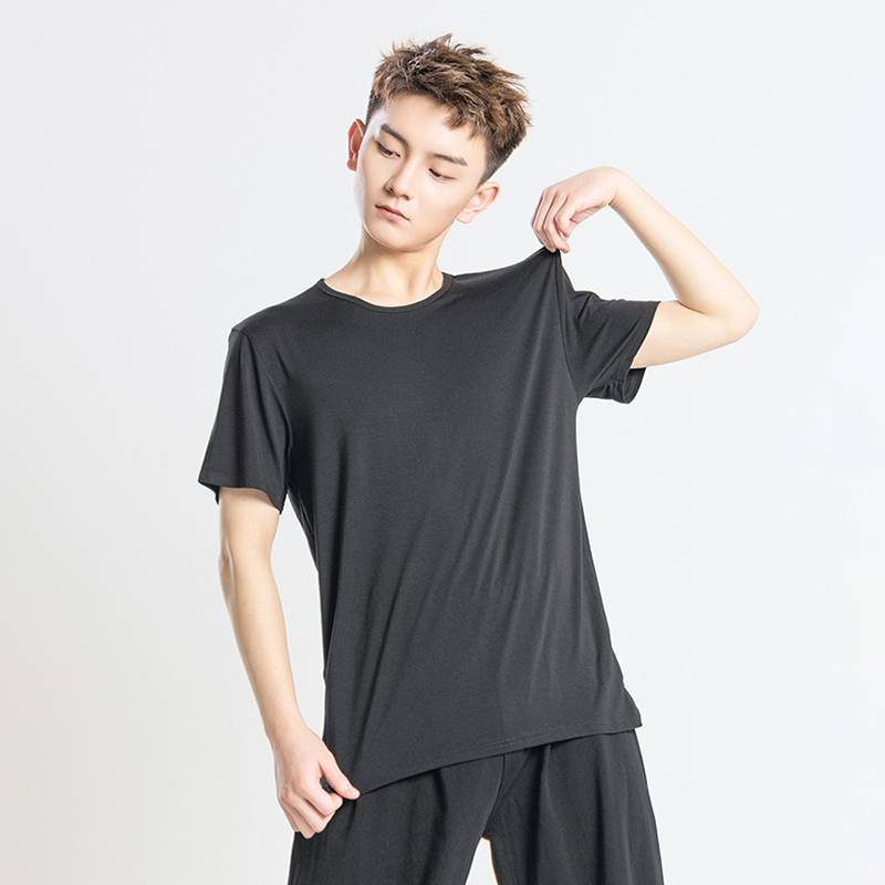 Dance practice service Men's adult art test modern dance service stage performance is loose Modal yoga round neck top
