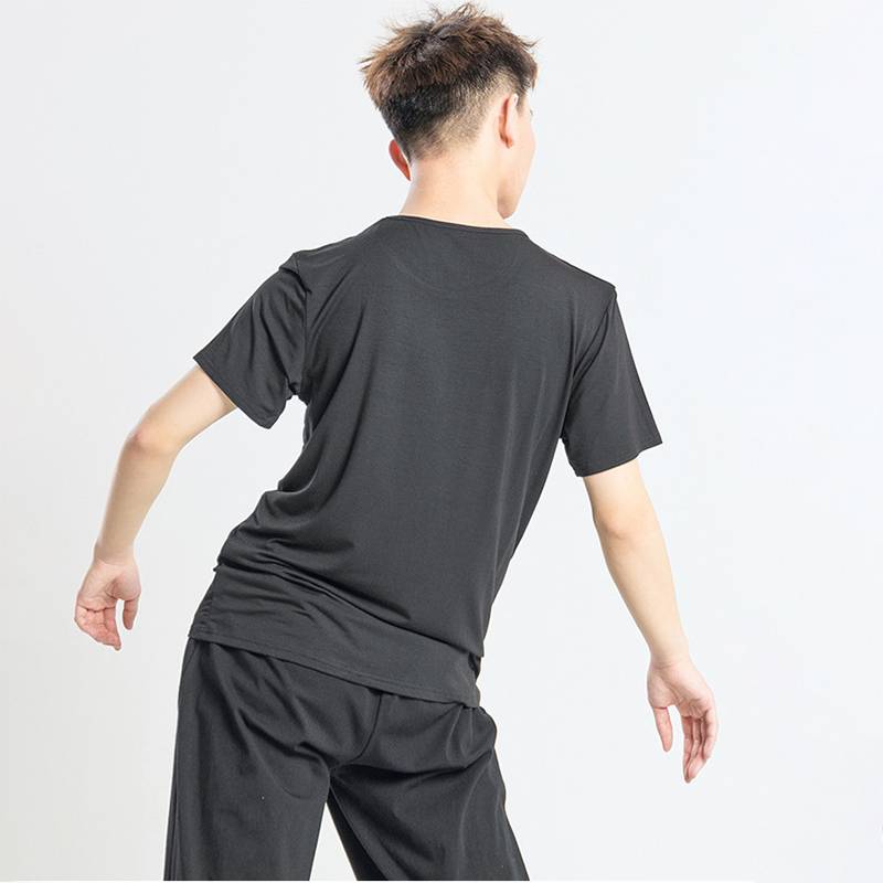 Dance practice service Men's adult art test modern dance service stage performance is loose Modal yoga round neck top