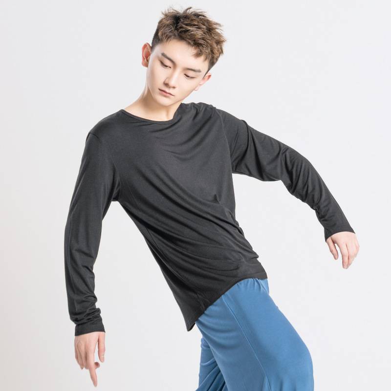 Dance practice service Men's adult art test modern dance service stage performance is loose Modal yoga round neck top