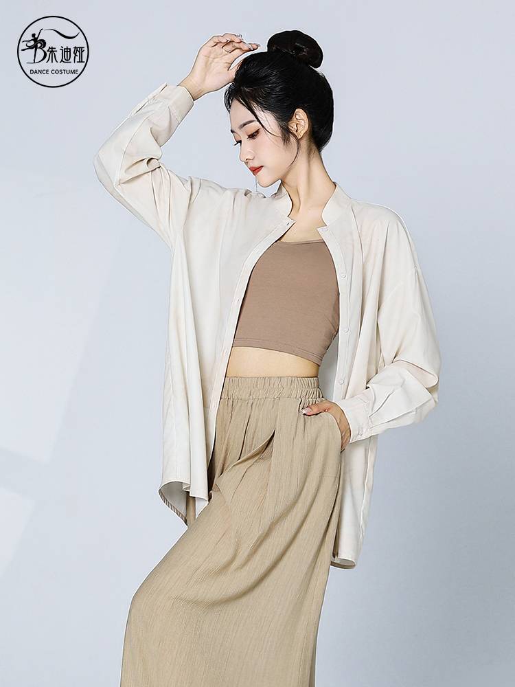 Summer modern dance shirt adult daily versatile dance uniforms loose long sleeve tops are better to see one practice uniform
